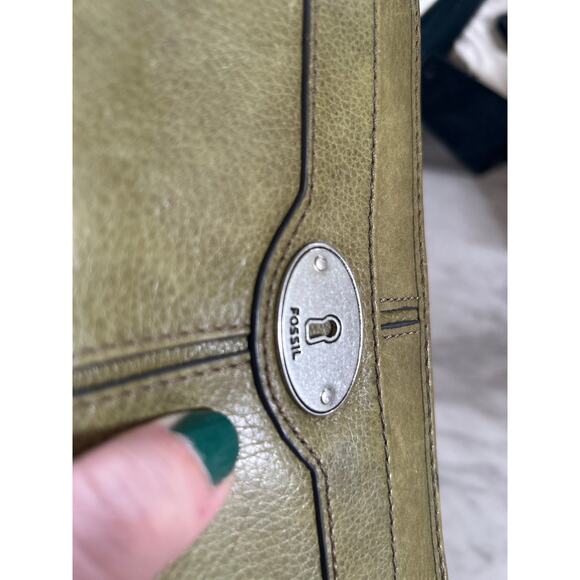 Vintage Y2K Fossil Olive Green Multi Zip Pocket Wallet Pocket Book 4x8 - Picture 3 of 7